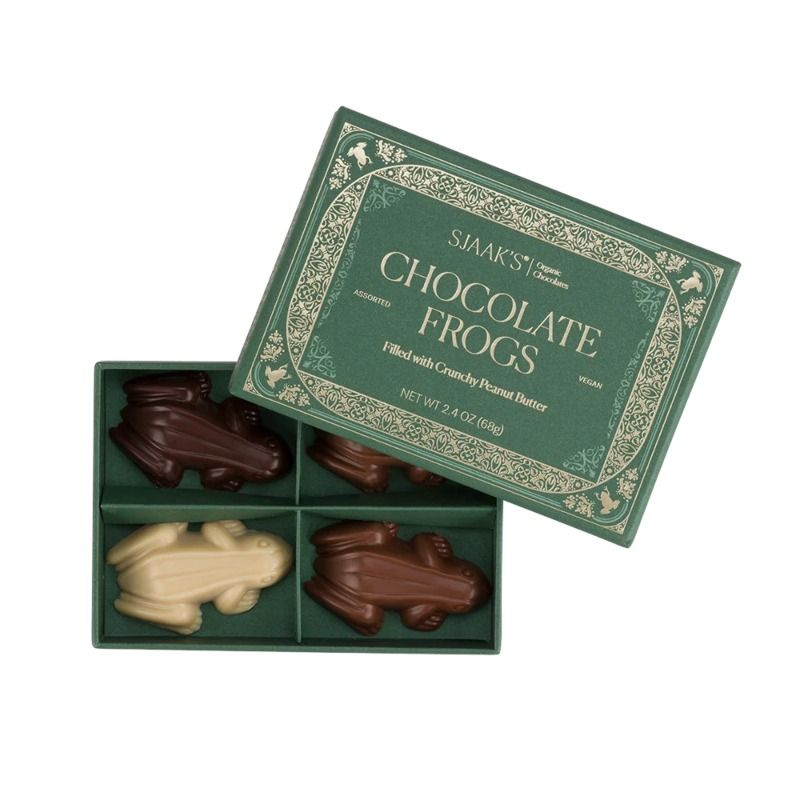 Vegan Chocolate Frogs Filled with Peanut Butter Crunch