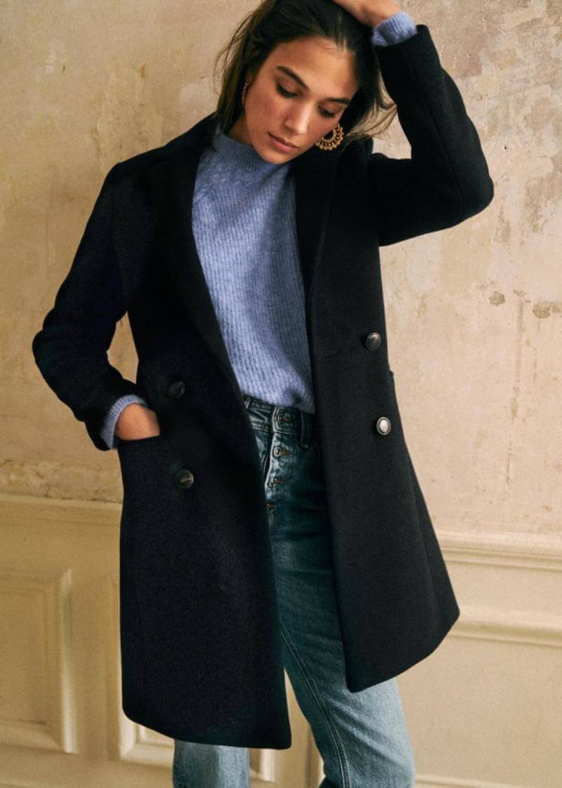 Black sustainable winter coat