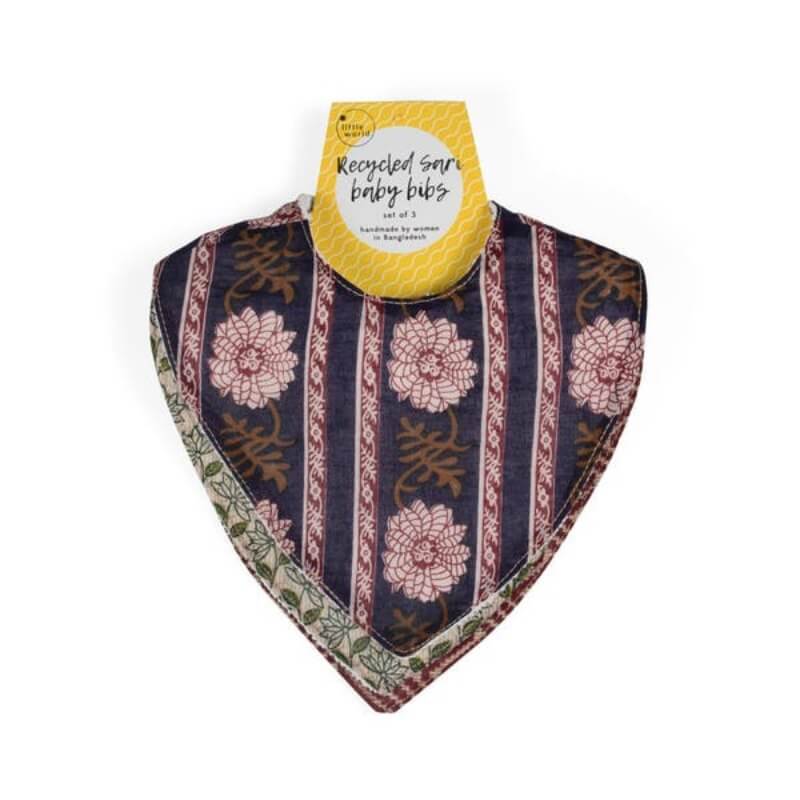 Gift guide for mom, upcycled sari baby bibs
