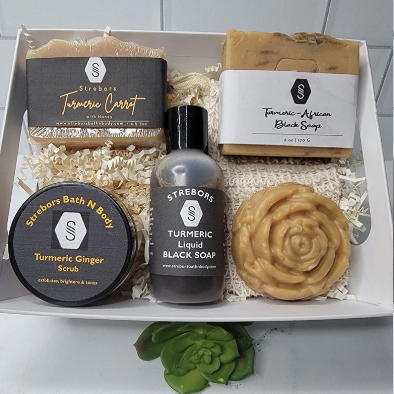 beauty products for black skin strebors bath and body turmeric skincare set